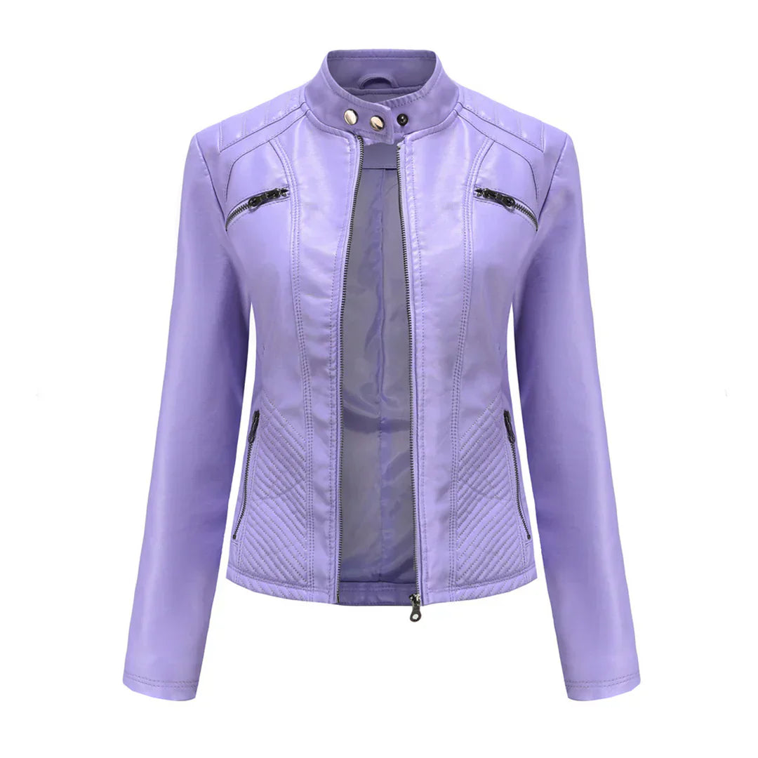 Elegante Lederjacke Damen Modern Zeitlos