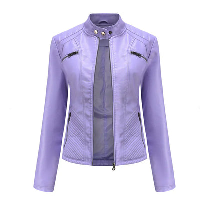 Elegante Lederjacke Damen Modern Zeitlos