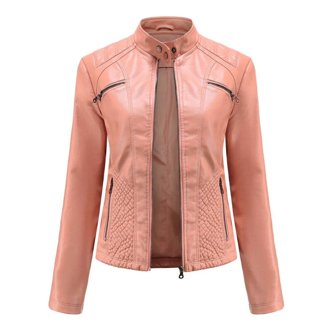 Elegante Lederjacke Damen Modern Zeitlos