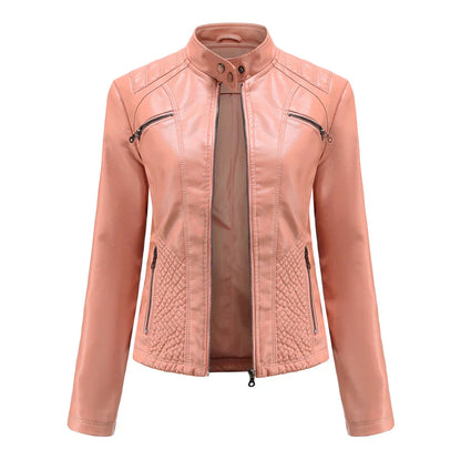 Elegante Lederjacke Damen Modern Zeitlos