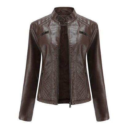 Elegante Lederjacke Damen Modern Zeitlos