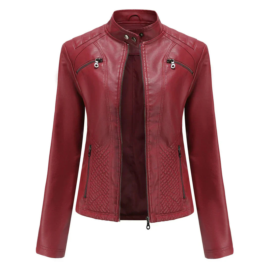 Elegante Lederjacke Damen Modern Zeitlos