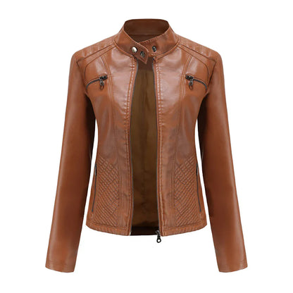 Elegante Lederjacke Damen Modern Zeitlos