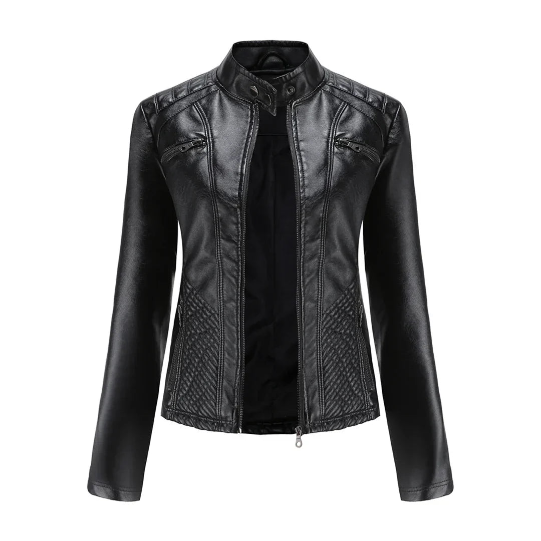 Elegante Lederjacke Damen Modern Zeitlos