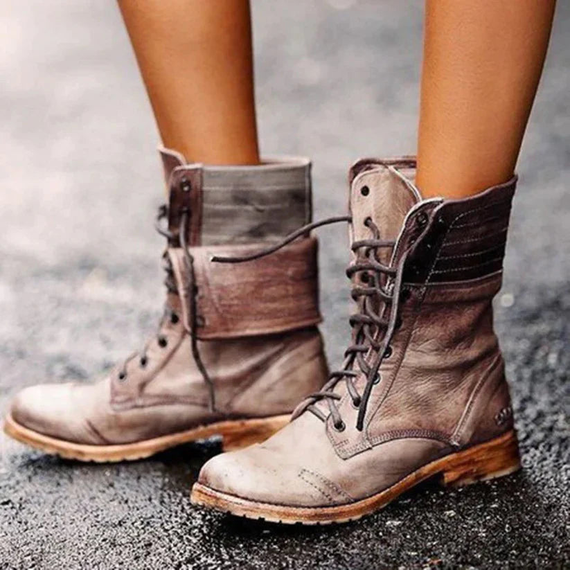 Elegante Lederstiefel Damen Schuhe
