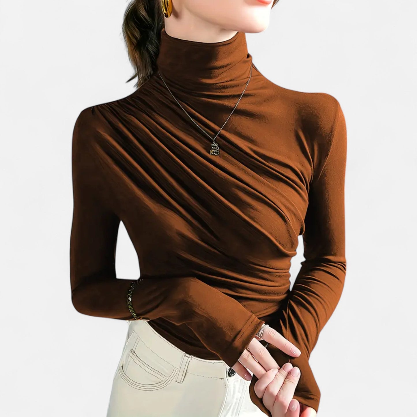 Elegante Blusen Damen Stehkragen Modell