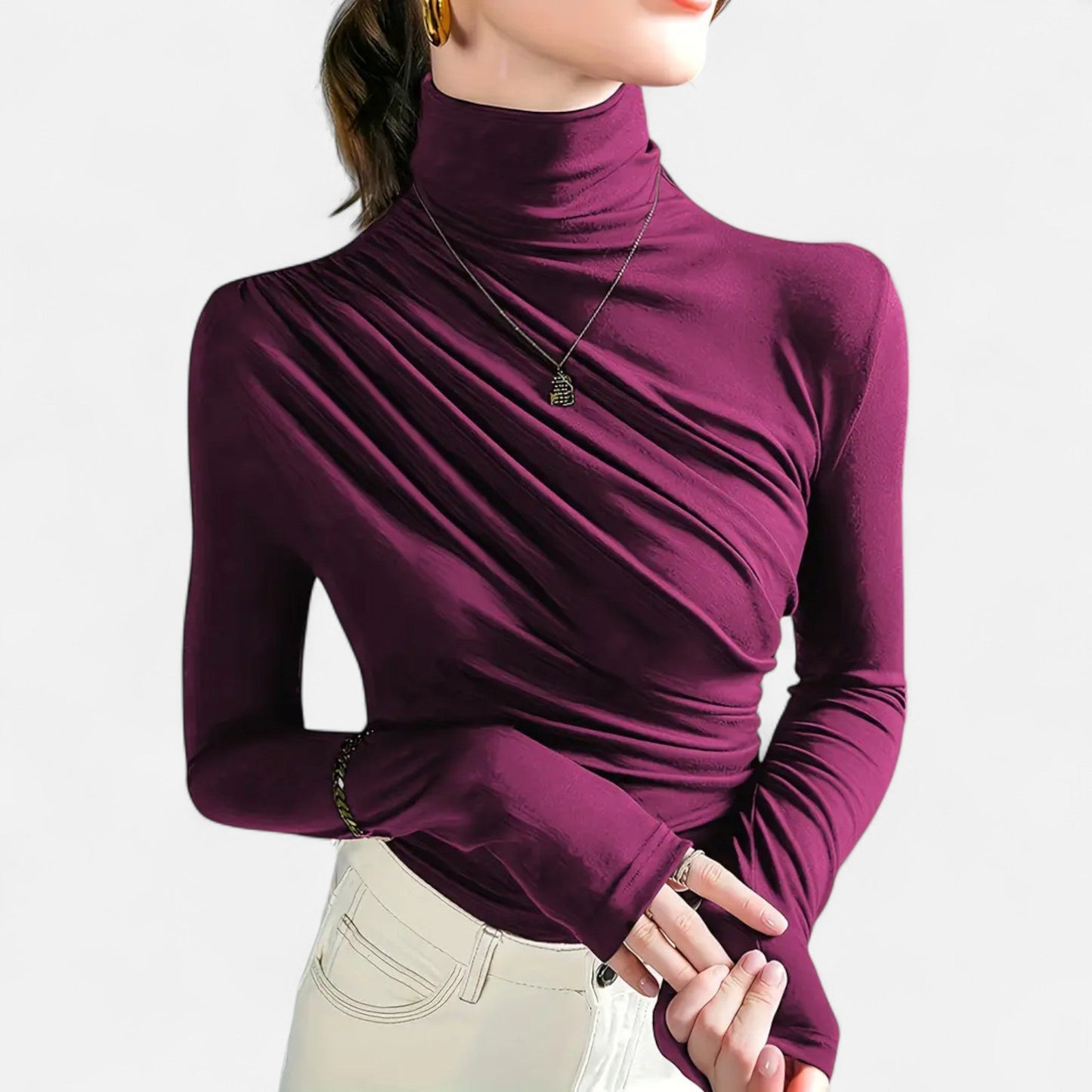 Elegante Blusen Damen Stehkragen Modell