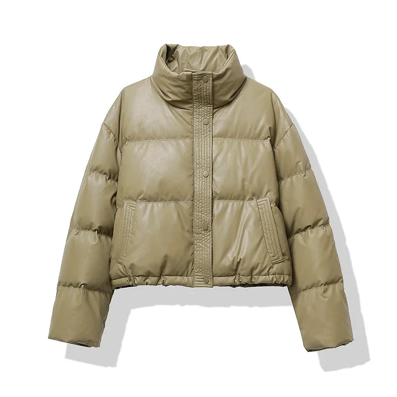 Stylische Frauen Daunenjacke Schwarz Warm Wintermode