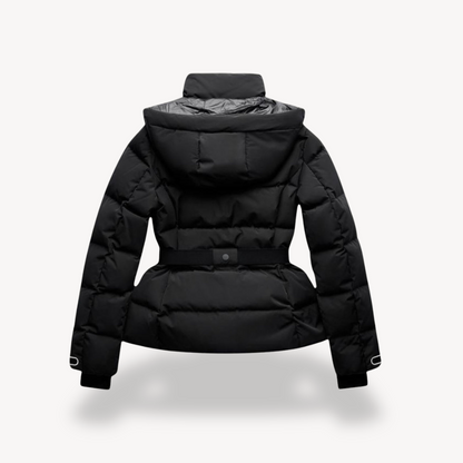 Schicke Damen Winterjacke Schwarz Wasserabweisend - IdealeKleiden