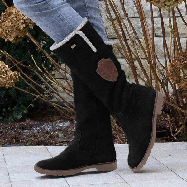 Damen Stiefel Wildleder Vintage Look