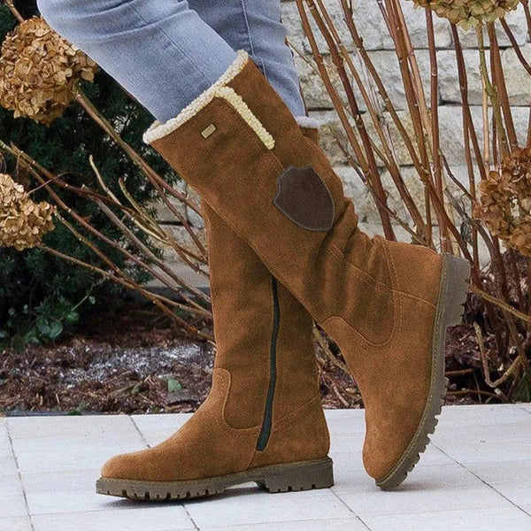 Damen Stiefel Wildleder Vintage Look