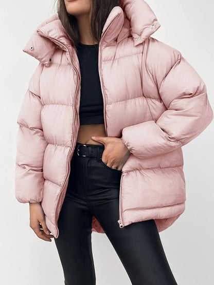 Stilvolle Damenpufferjacke Kurz Warm und Vielseitig