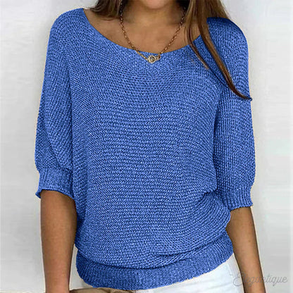 Stylischer Damenpullover Kreuzstrick Design