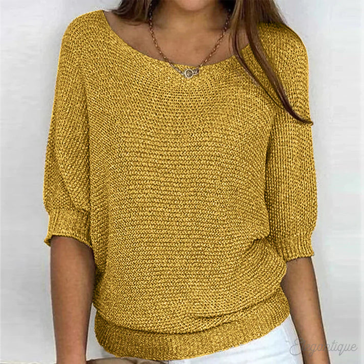 Stylischer Damenpullover Kreuzstrick Design