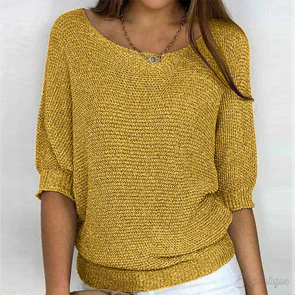 Stylischer Damenpullover Kreuzstrick Design