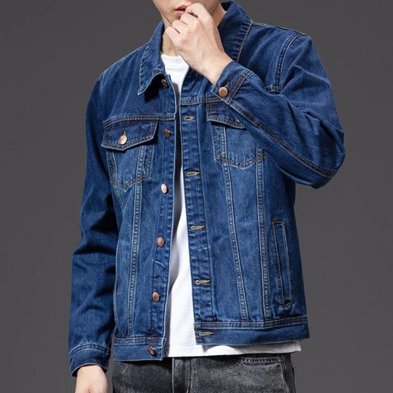 Mode Jeansjacke Blau Klassisch