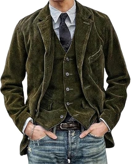 Eleganter Cord Blazer Klassisch Weich - IdealeKleiden