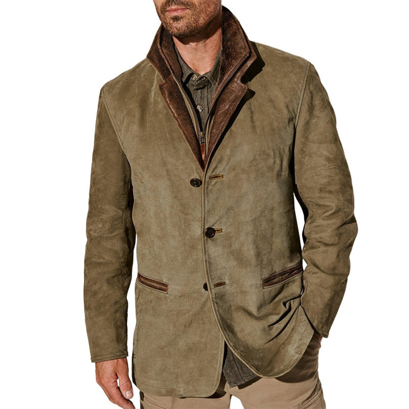 Elegante Wildleder Jacke Klassisches Design - IdealeKleiden