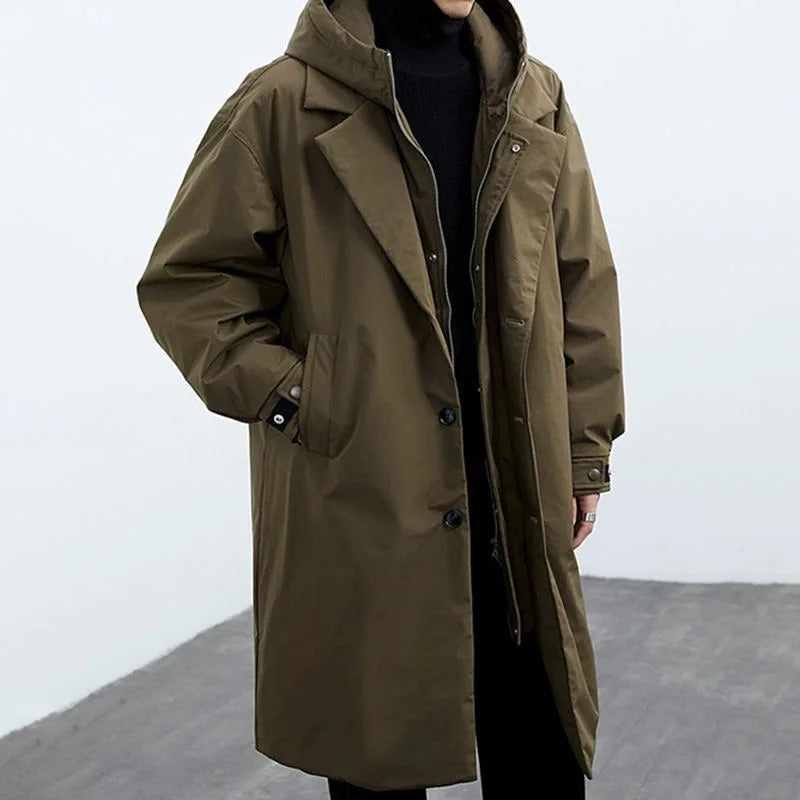 Herren Trenchcoat Wasserdicht Warm Isoliert