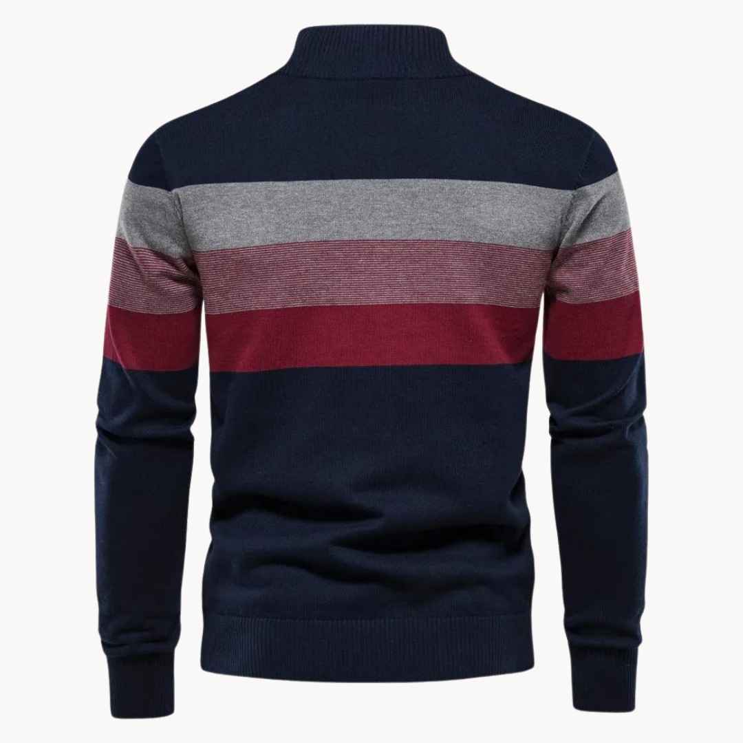 Eleganter Strickpullover Viertelreißverschluss - IdealeKleiden