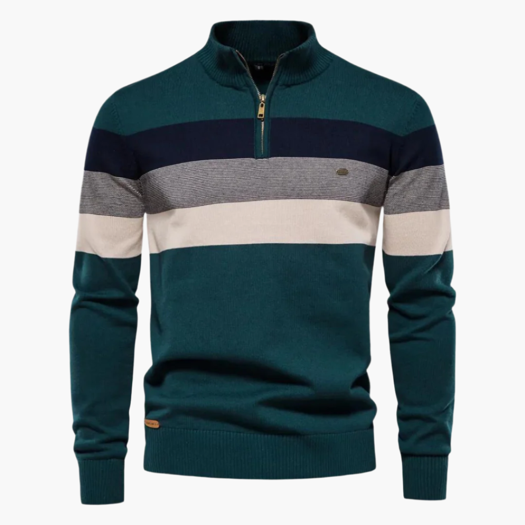 Eleganter Strickpullover Viertelreißverschluss