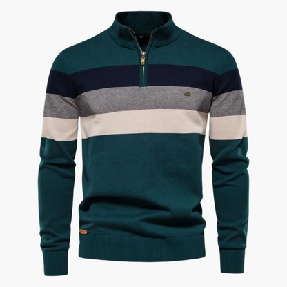 Eleganter Strickpullover Viertelreißverschluss
