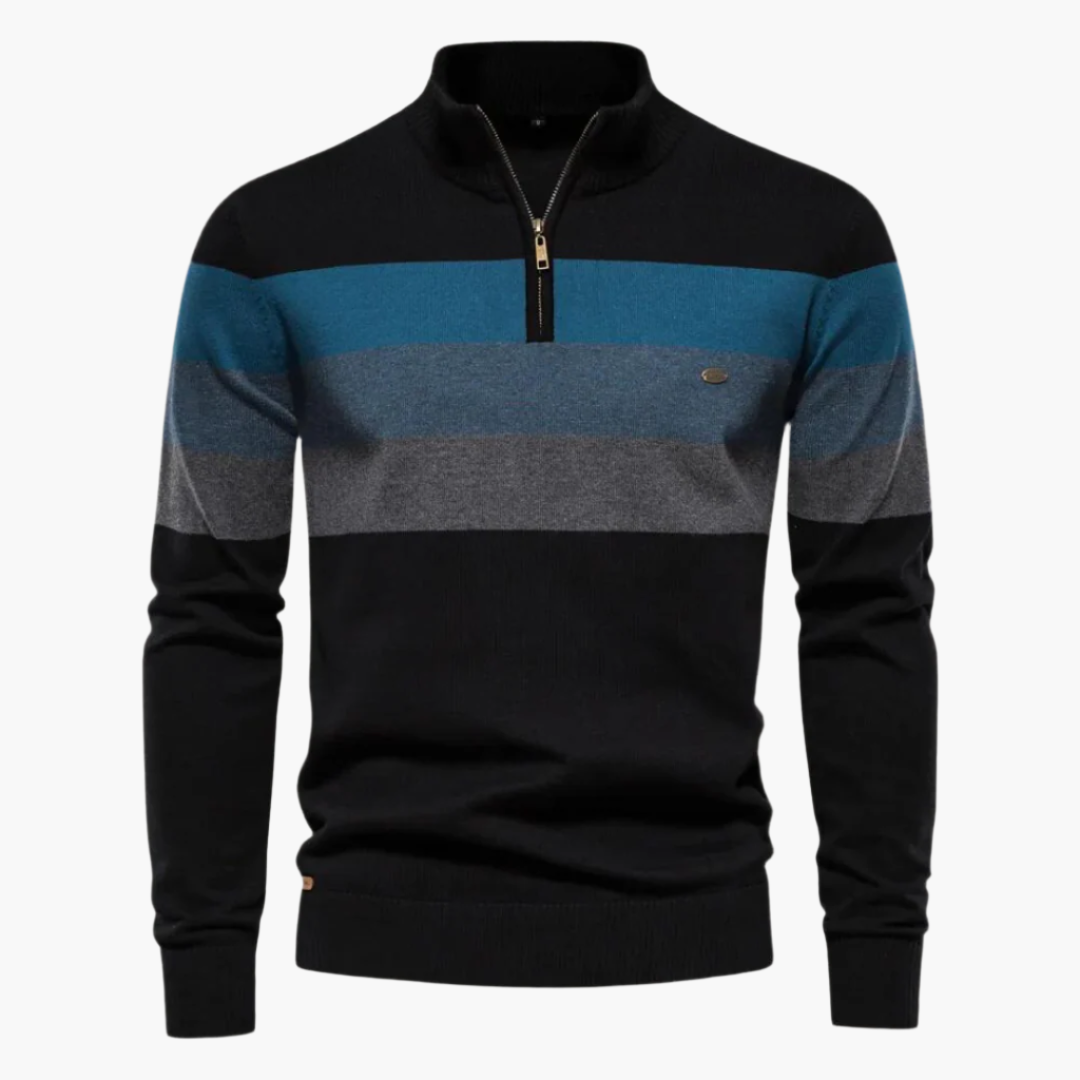 Eleganter Strickpullover Viertelreißverschluss