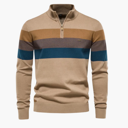 Eleganter Strickpullover Viertelreißverschluss