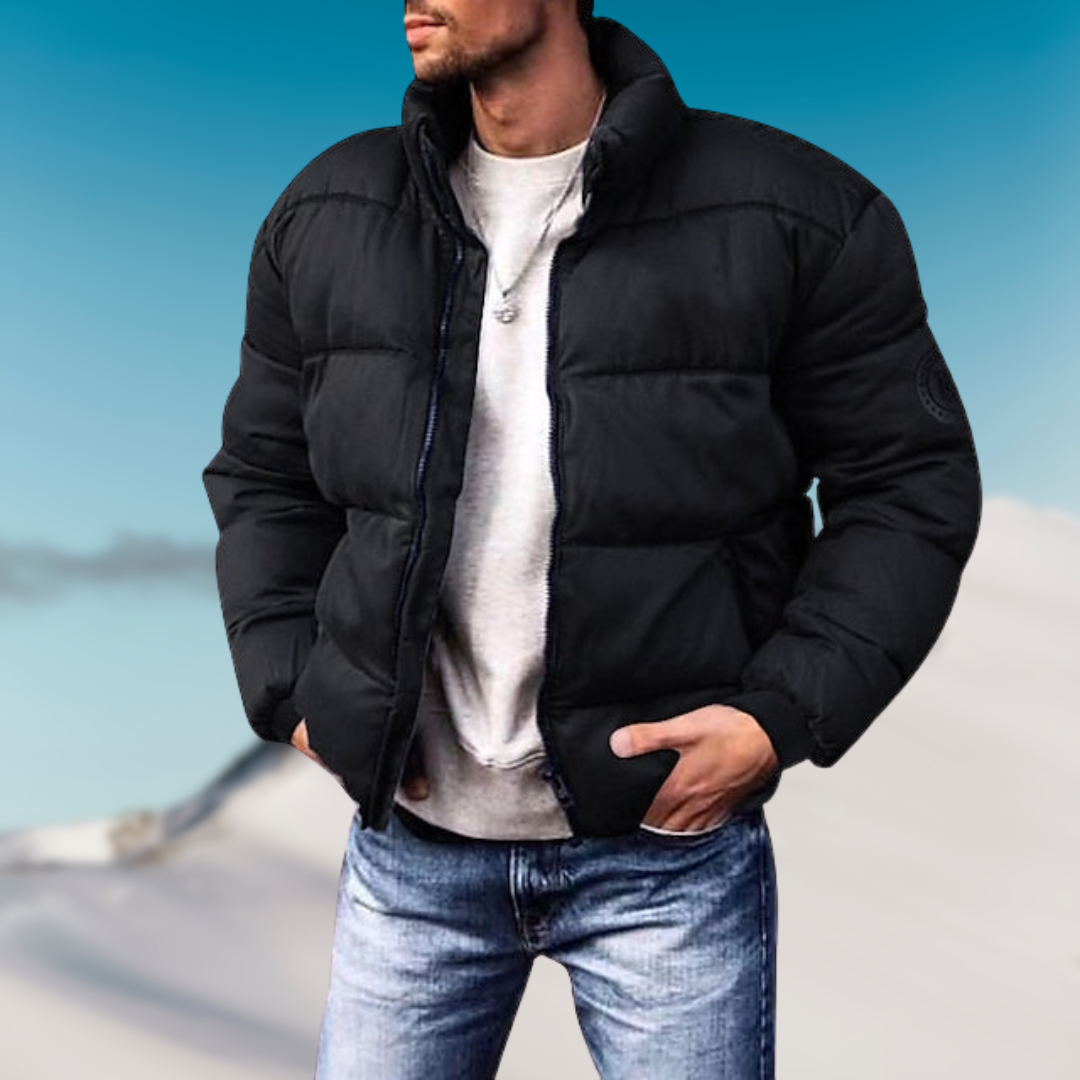 Daunenjacke Warm Gepolstert Hoher Kragen Outdoor