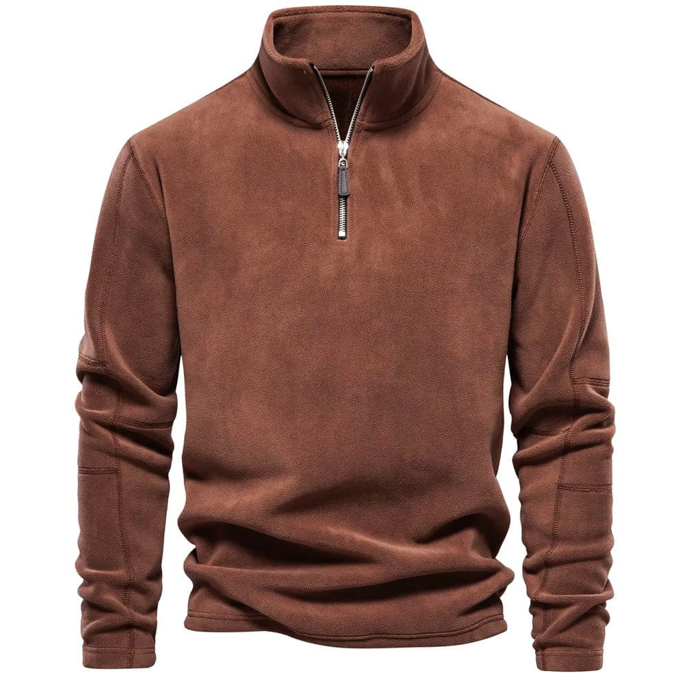 Herren Sweatshirt Klassisch Viertelreißverschluss - IdealeKleiden