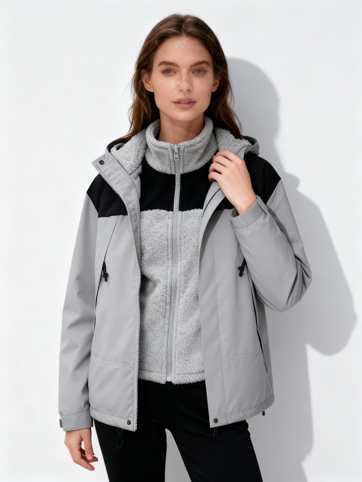 Praktische Fleece Jacke Warm Kapuze