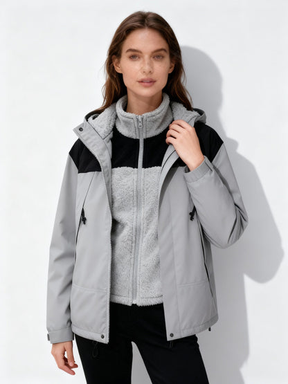 Praktische Fleece Jacke Warm Kapuze