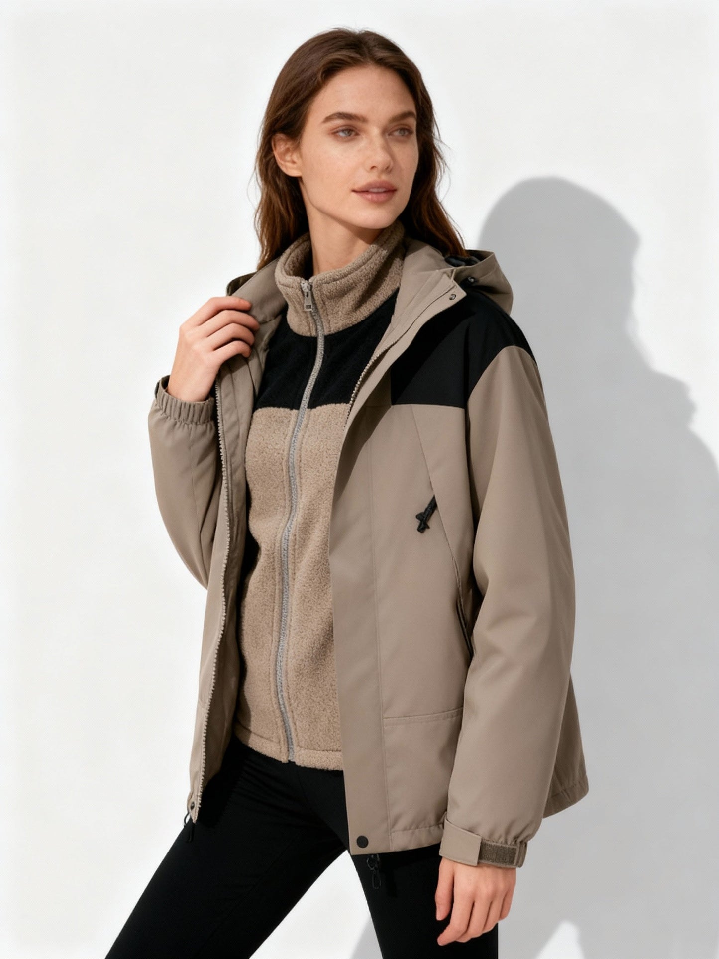 Praktische Fleece Jacke Warm Kapuze