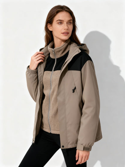 Praktische Fleece Jacke Warm Kapuze