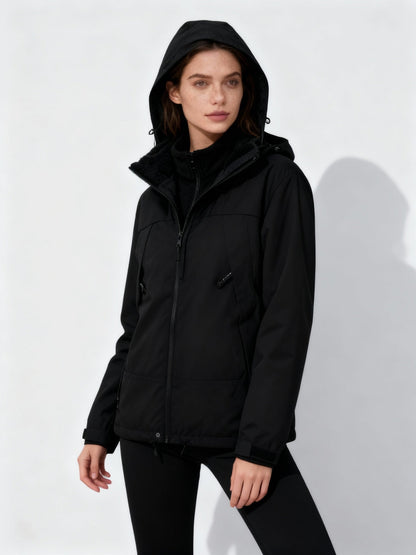 Praktische Fleece Jacke Warm Kapuze