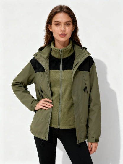 Praktische Fleece Jacke Warm Kapuze