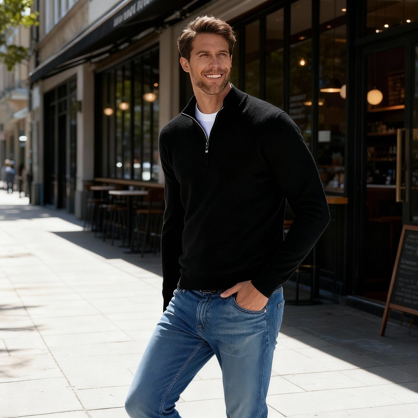 Herren Pullover Fein Strick Qualität