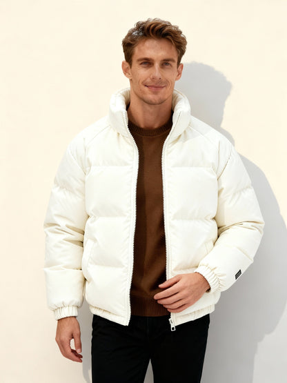 Warme Herren Pufferjacke Isoliert Fleece