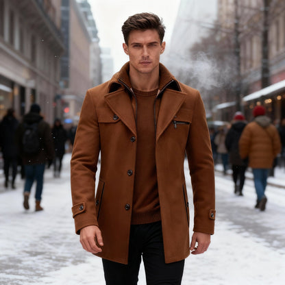 Wasserdichter Herren Wintermantel Elegant - IdealeKleiden