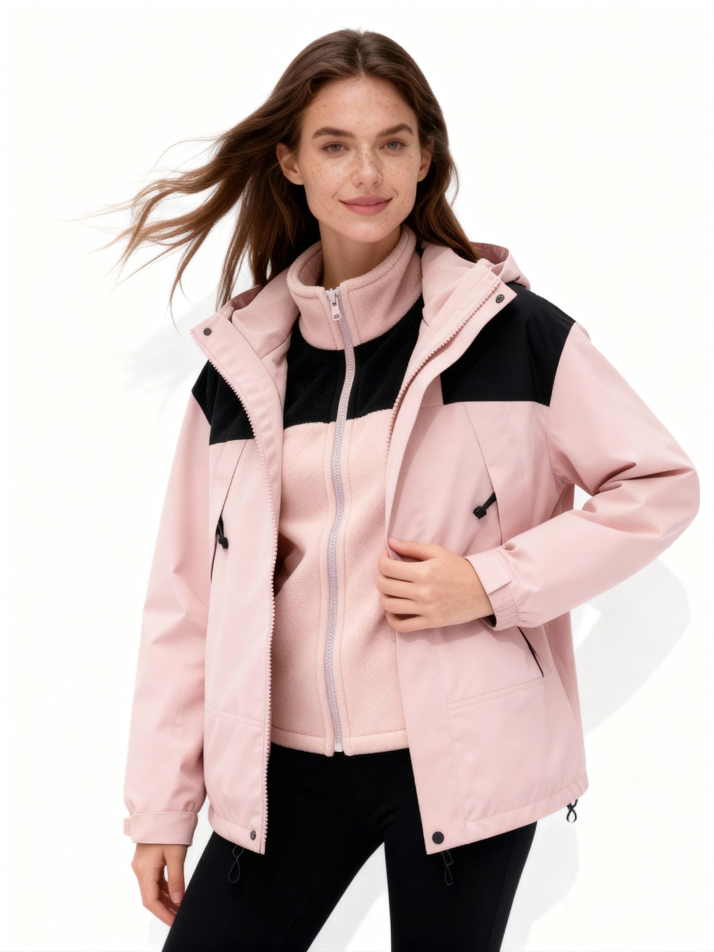 Praktische Fleece Jacke Warm Kapuze