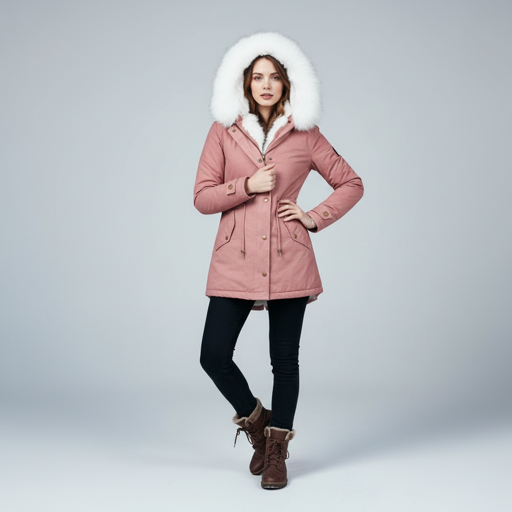 Warme Damen Winterjacke Mittellang