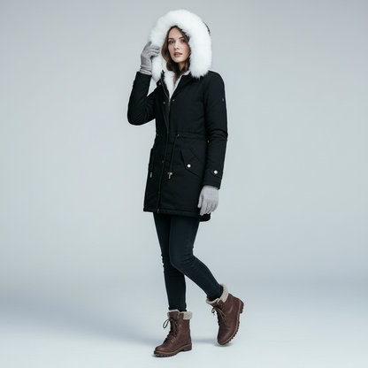 Warme Damen Winterjacke Mittellang