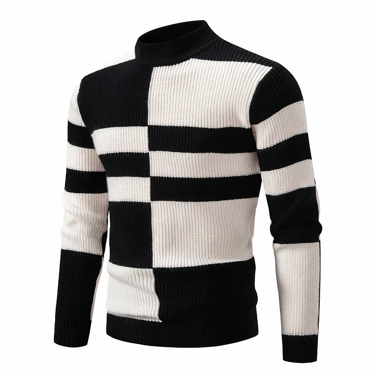 Stilvoller Strickpullover für Männer Modern Patchwork