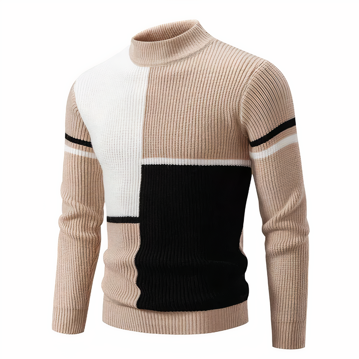 Stilvoller Strickpullover für Männer Modern Patchwork