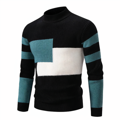 Stilvoller Strickpullover für Männer Modern Patchwork