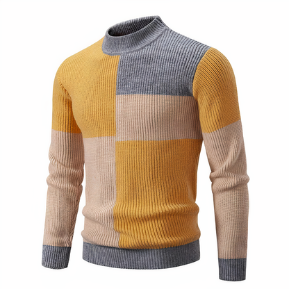 Stilvoller Strickpullover für Männer Modern Patchwork