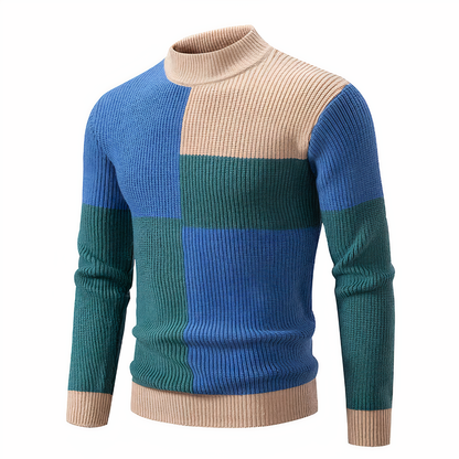Stilvoller Strickpullover für Männer Modern Patchwork