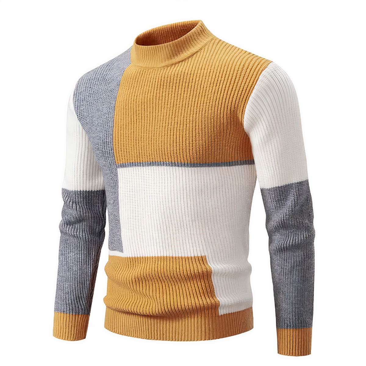 Stilvoller Strickpullover für Männer Modern Patchwork