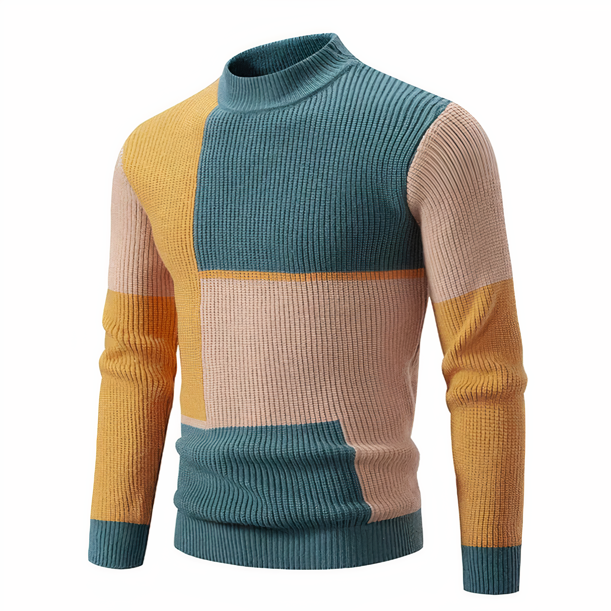 Stilvoller Strickpullover für Männer Modern Patchwork
