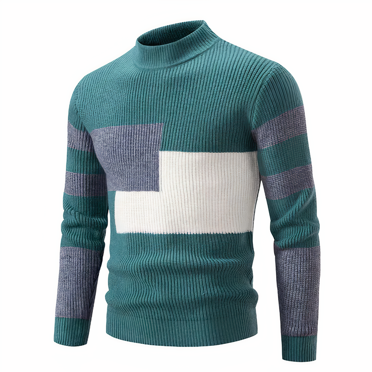 Stilvoller Strickpullover für Männer Modern Patchwork